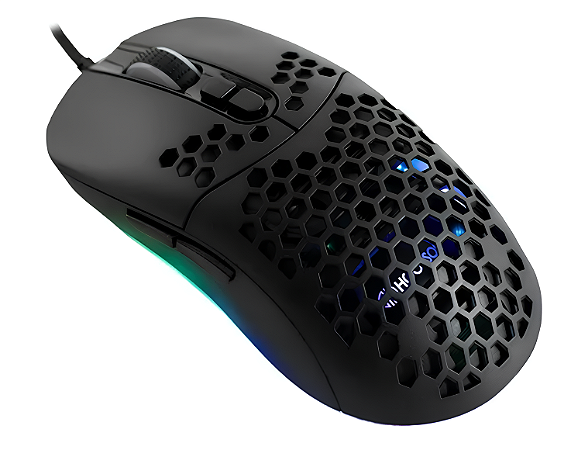 Mouse Gamer Switch Omron 10.000 DPI, Chip AVAGO, 7 Botões, LED RGB, Preto, Hoopson MSG-204