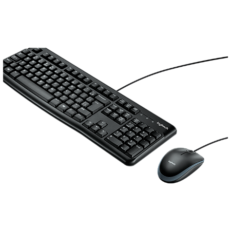KIT Teclado e Mouse Com Fio Logitech Compacto Preto ABNT2 - MK120