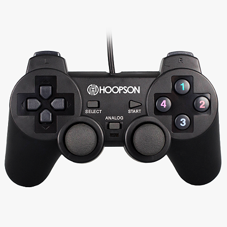 Controle Joystick USB para PS3 e PC, Vibração Dual Shock, Hoopson VG-018