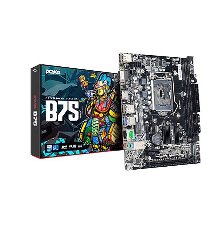 Placa Mãe B75 Socket LGA 1155 Suporte M.2 NVme, Rede Gigabit, 2a e 3a Geração, PCYES, PCYB75-3G16