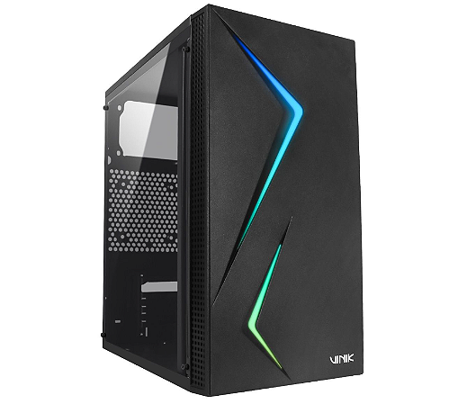 Gabinete Gamer Vinik Twin Edge Preto, LED RGB, Lateral Acrilico, Mid Tower, GGTEACBK