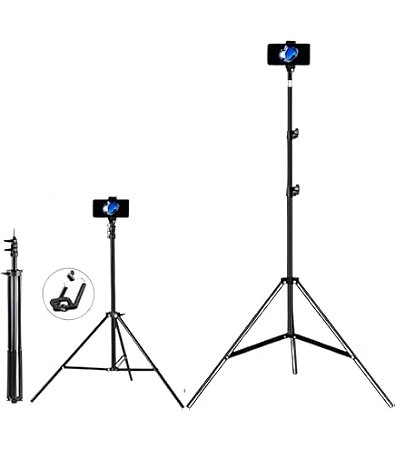 Tripé Metalico para Ring Light Estúdio ou Multimidia com Suporte Universal para Celular Altura De Até 2,1 Metros - Hoopson