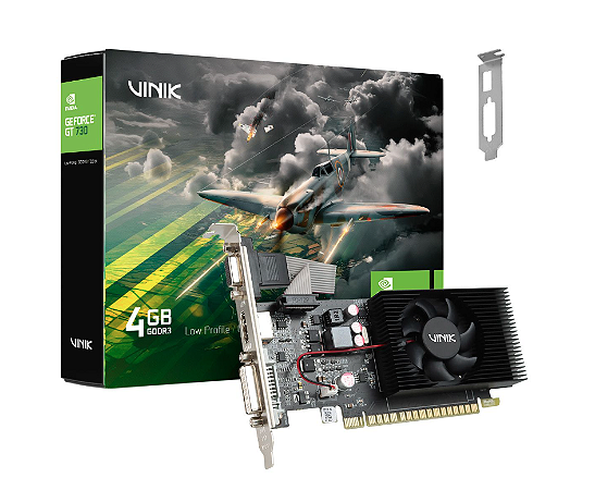 Placa de Video Nvidia Geforce GT 730 4GB DDR3 128Bits Vinik, Low Profile - GPUK7304GBLP0H2