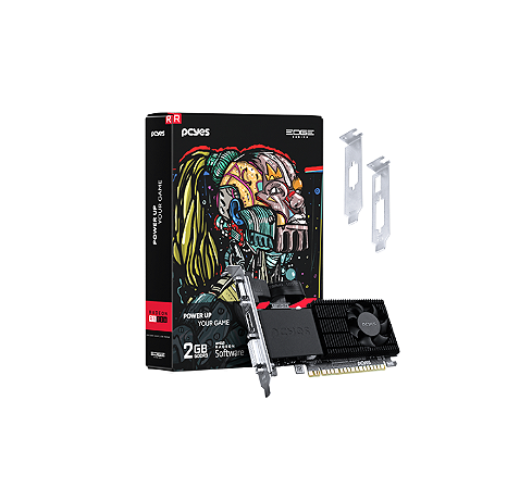 Placa de Video AMD R5 220 2GB DDR3 64 Bits Projeto Edge Low Profile Single FAN, PPER5DR3LPBR
