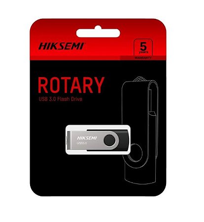 Pen Drive 128GB Hiksemi Rotary, USB 3.0, Preto - HS-USB-M200S 128G U3