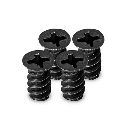 KIT de 4 Parafusos Preto para Fixar Cooler FAN no Gabinete
