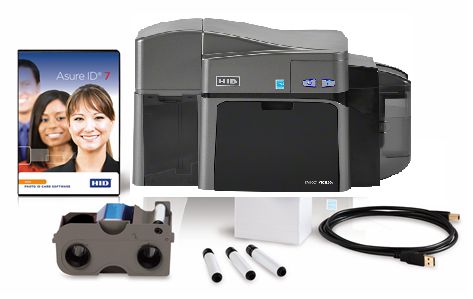 Kit Impressora de Cartão Pvc Fargo Dtc1250FD Dual Side Duplex + 100 Cartões PVC + 01 Fita Ribbon 45000 para 250 Impressões