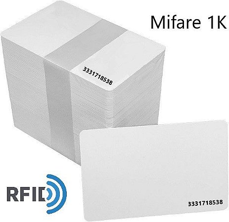 Cartão de Proximidade RFID Mifare 1K 13,56Mhz Pct 100 Unidades (Com Serial)