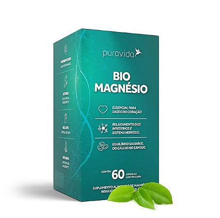 Bio Magnésio - Magnésio BiodisponÍvel 60 Caps - PURAVIDA