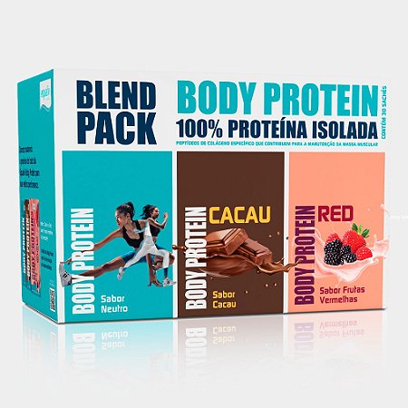 Body Protein Blend Pack 30 Saches Equaliv - S/ Neutro, Cacau e Frutas Vermelhas