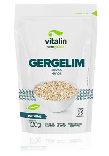 Gergelim Branco Natural Grãos Integral 120g - Vitalin