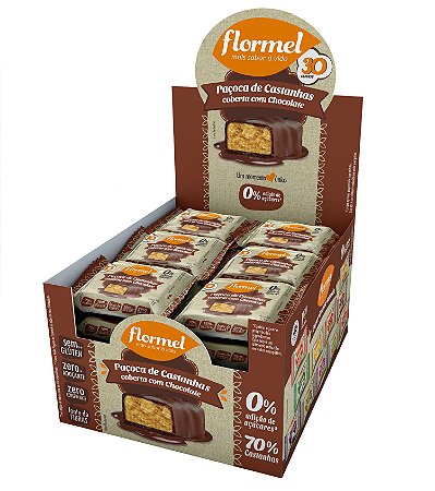 Paçoca de Castanhas com Chocolate 24 unidade de 20 g - FLORMEL