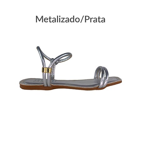 (1440-Rq5)  Rasteira  Metalizado/Prata