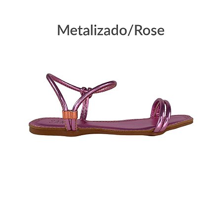 (1440-Rq5)  Rasteira  Metalizado/Rose