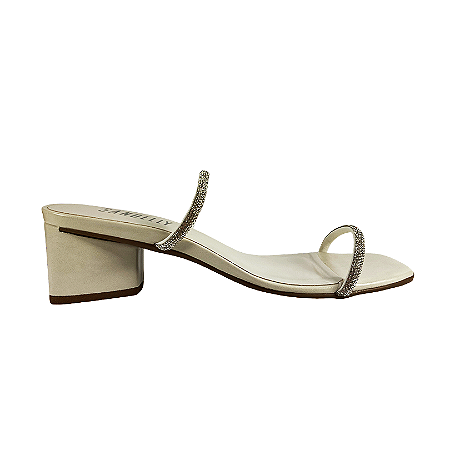 (5154-10620) Tamanco Tiras Strass Off White