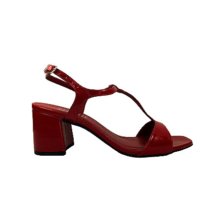 (5313-11539) Sandália Salto Bloco Tiras Intense Gucci