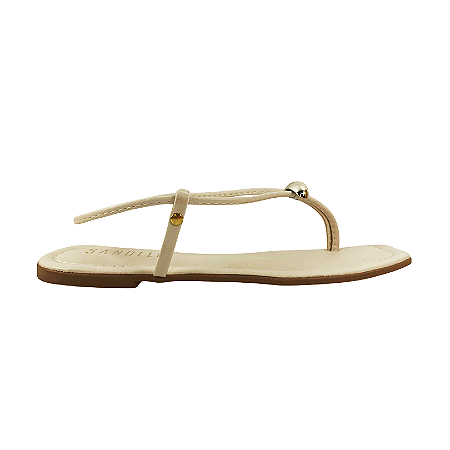 (Nara786-152) Rasteira Detalhe Geométrico Off White