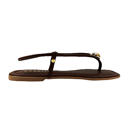 (Nara786-152) Rasteira Detalhe Geométrico Terra