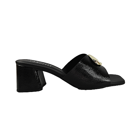 (8417-87985) Sandália Salto Bloco Preto