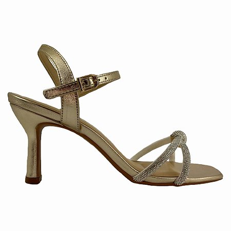(4958-10017) Sandália Salto Fino  Prime Ouro