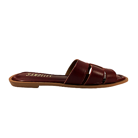 (Pe2353) Rasteira Tiras H Marsala