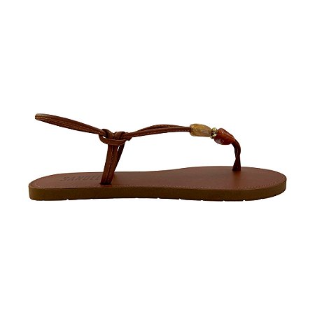 (420 C348) Sandália Rasteira Detalhes  Whisky