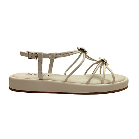 (8432-90285) Flatform Tiras E Detalhes Off White