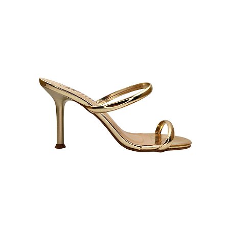 (8447-89652) Tamanco Minimalista Salto Fino Dourado