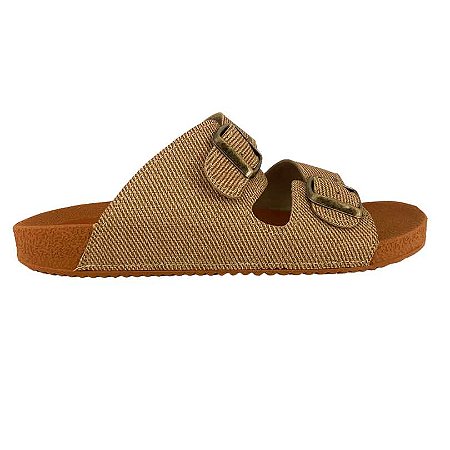 (Tn110) Papete Tiras Fivelas Bege