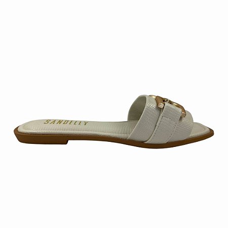 (Pe2491) Rasteira Detalhe Bridão  Off White