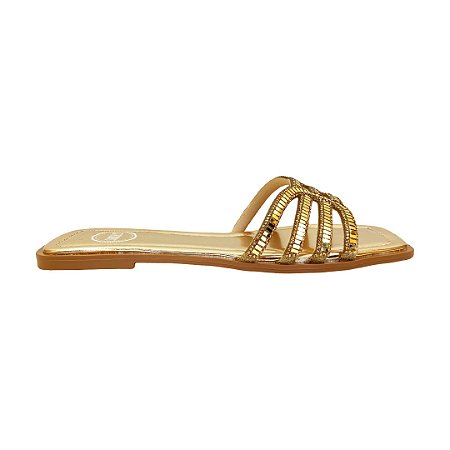 (8408-16288) Rasteira Tiras Douradas Light Gold