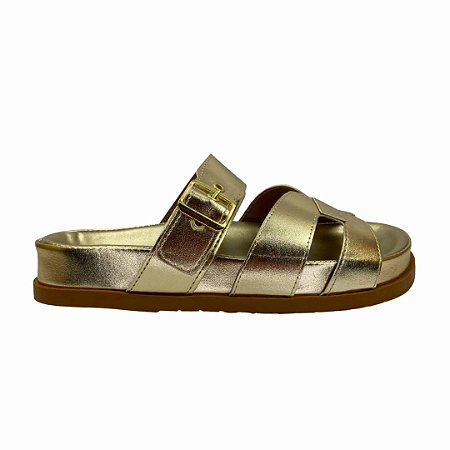 (5610) Papete Tira Em H E Fivela Ajustável Ouro