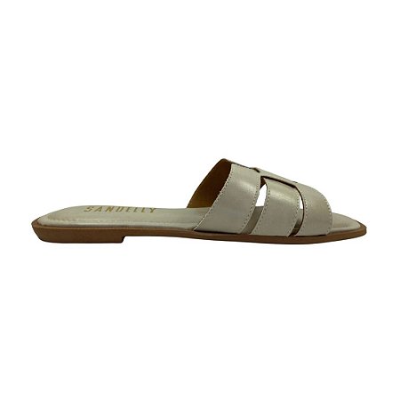 (Pe2353) Rasteira Tiras H Off White