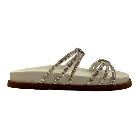 (87.010) Papete Tiras Strass Off White