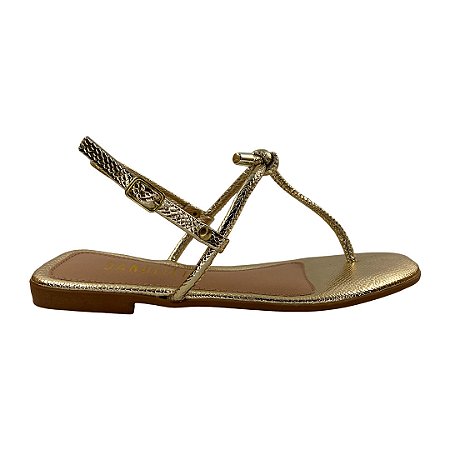 (675511754) Rasteira Tira Nó Decorativo Ouro