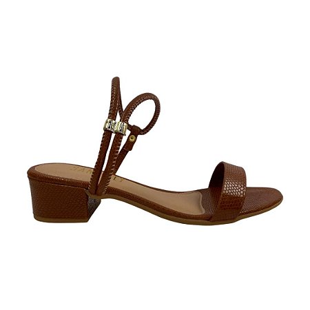 (687313968) Sandália Com Salto Bloco Médio Whisky