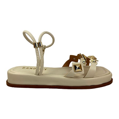 (4278Te) Flatform Tiras Geométricas Ajuste Lateral Off White