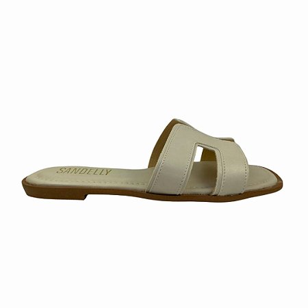 (Pe2410) Rasteira Tira Em Formato De H Off White