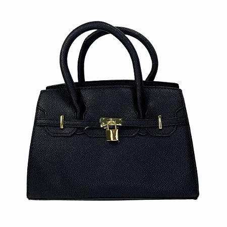 (Lk3122) Bolsa Média Estruturada Com Alça Removível Ajustável E Fecho Em Fivela Preto