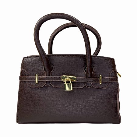 (Lk3122) Bolsa Média Estruturada Com Alça Removível Ajustável E Fecho Em Fivela Cafe