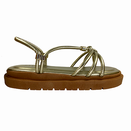 (1726Th5) Flatform Tiras Nó  Ouro Light