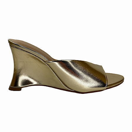 (5805V27-24442) Anabela Cabedal Estruturado  Ouro Light