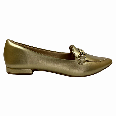 (8117-16645) Sapatilha Detalhe Metálico Light Gold