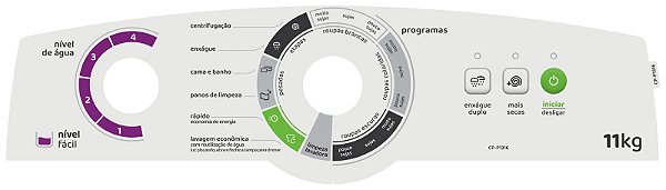 Painel Decorativo Compatível Lavadora Consul CWS11 - W11110307