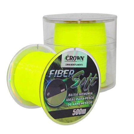 Linha Monofilamento Fiber Soft Crown 500m Amarela