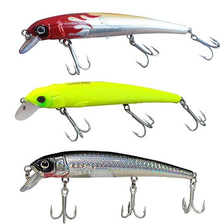 Isca Artificial Kisu Super Minnow 115mm + Porta Isca Marine Sports Escolha a Cor