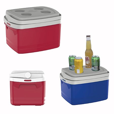 Caixa Térmica Tropical 12 Litro Cooler Com Porta Copo e Alça
