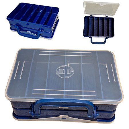 Estojo Organizador Plástico 12 Divis- Tampa Transparente Hi