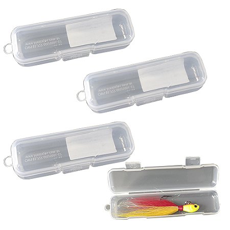 Kit 4 Estojos Organizador Transparente Porta Isca 15cm