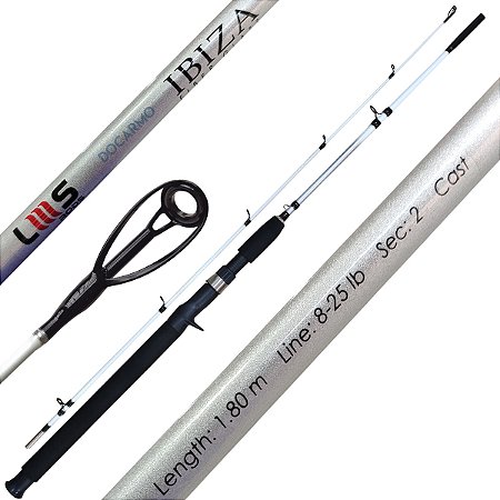 Vara para Carretilha Lumis Ibiza 5'9 Pés 25lbs 1,80m 2 partes Fibra de Vidro Maciço